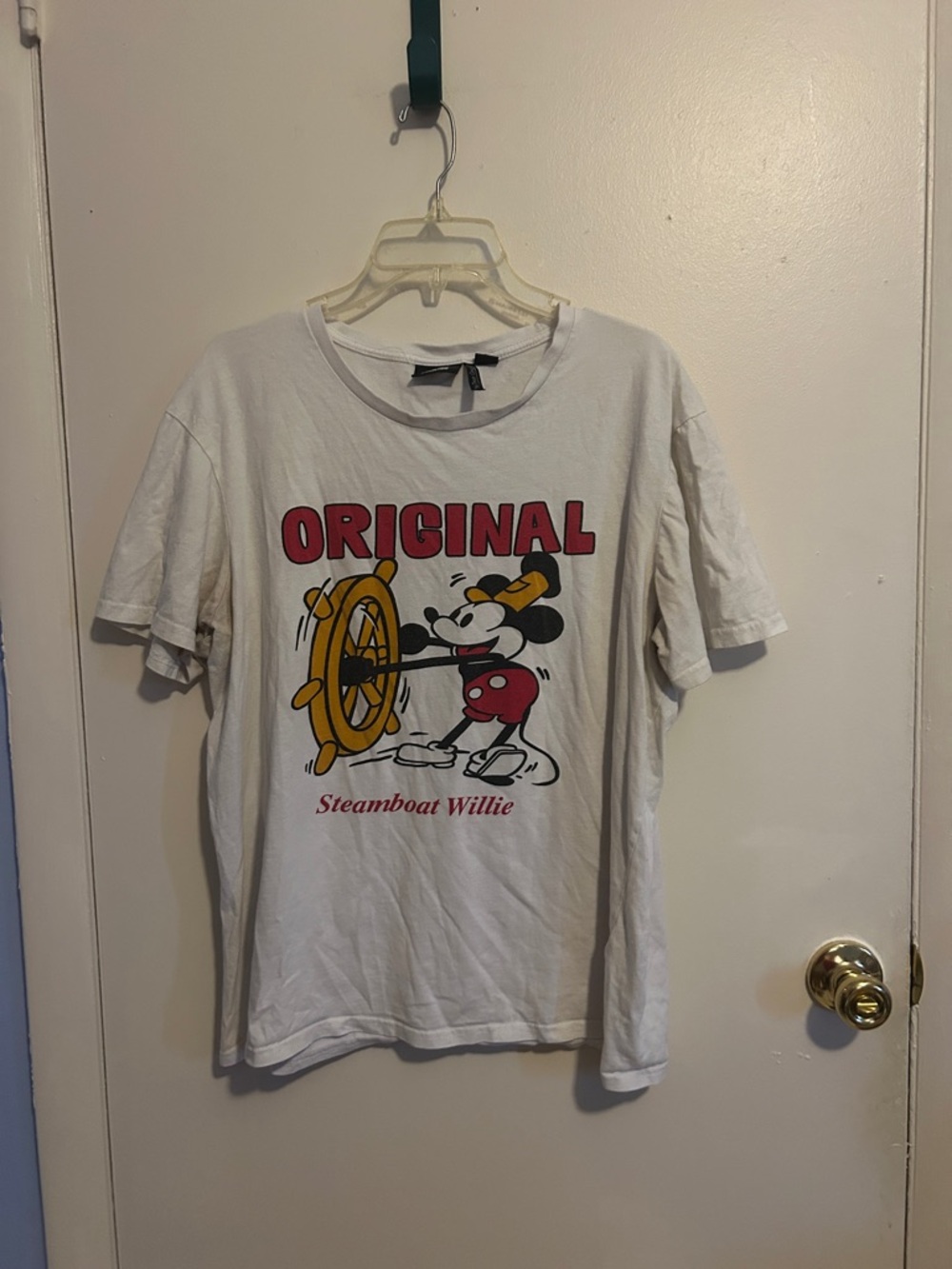 Disney Mickey Mouse XL White Original Steamboat Willie Mickey Mouse Shirt